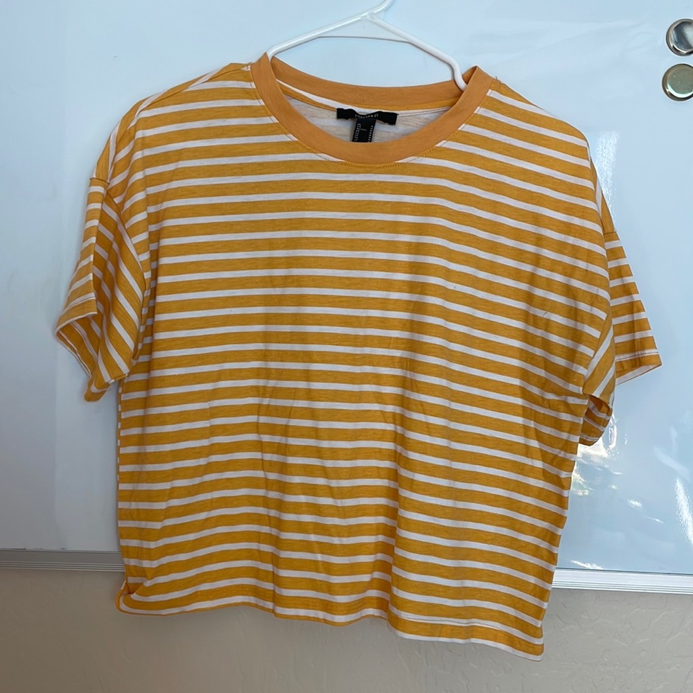 Forever 21 Striped Yellow Shirt, Never Worn, Size: Women’s Medium